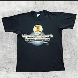 VTG 90s Boston Bruins Trench Canada T-Shirt Large NHL Single Stitch